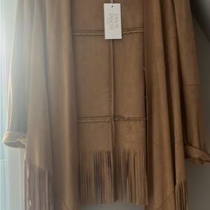 Torn by Ronny Kobo Camel Fringe Cape